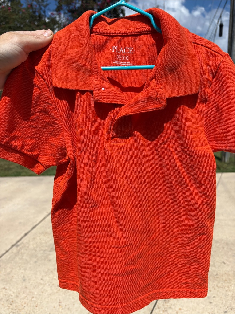 3/$20! Boys small size 5 6 collared shirt The Children's Place Orange Polo Tee